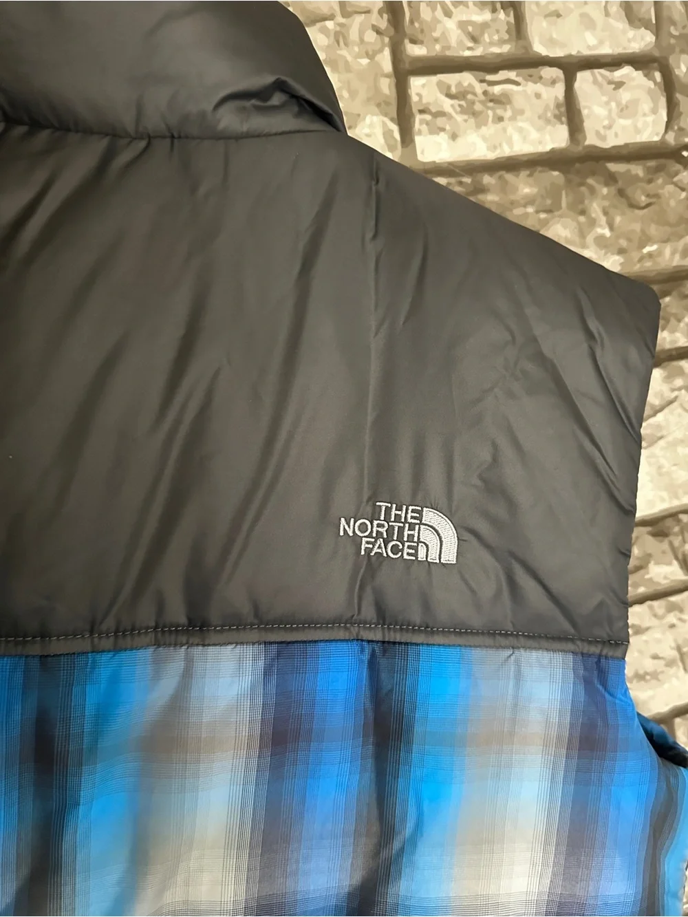 NWT The North Face Kids Black & Blue Plaid Insulated Vest Youth XL